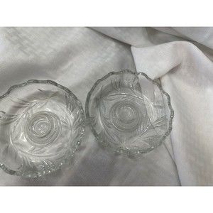 Vintage Pressed Glass Taper Candleholder, Nesting Pair Stackable, Made in Italy